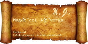 Magóczi Jávorka névjegykártya